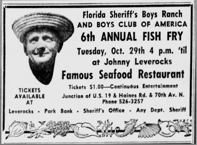 Florida Sheriff's Boys Ranch and Boys Club of America Annual Fish Fry ticket 1964
